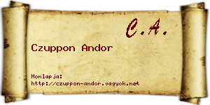 Czuppon Andor névjegykártya